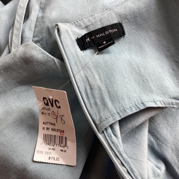H by Halston Denim jumpsuits light blue size 8 draw string elastic waist - Picture 12 of 12